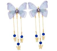 DEARMAMY 1pair Elegant Butterfly Hairpins Tassels Vintage Chinese Hair Accessories for Boys and Girls for Festivals and Cosplay