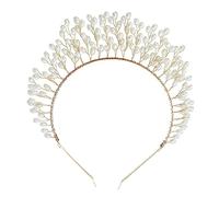 DEARMAMY 1pc Bridal Crown with Pearl Accents Elegant Wedding Headband Headdress for Brides Bridesmaids Stunning Design for Special Occasions Create Unforgettable Moments at Your Wedding