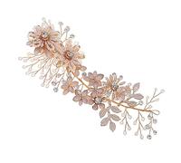 DEARMAMY 1Pc Elegant Bridal Hair Clip Stylish Alloy Hairpin with High End Design for Weddings Hair Adornment for Long Hair Luxurious Pearl and Flower Accents Wedding Hair
