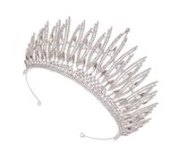 DEARMAMY 1pc Elegant Silver Bridal Tiara Diamond Studded Wedding Crown for Bride Engagement and Parties Lightweight Fairy Headwear Hair Accessory for Memorable Moments