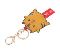 DEARMAMY 1pc Keychain Pendant Cartoon Key Holder Novelty Keychain of The Lid Locket Wallet Key Holder Car Key Chain Tiger Design Key Chain Key Hanging Ornament Leather Yellow