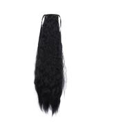 DEARMAMY 1Pc Long Curly Wig Ponytail Extension for Women Drawstring Synthetic Hairpiece Natural Black Wavy Hair Extensions for Costume Fashion Use