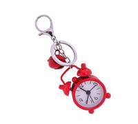DEARMAMY 1pc Mini Alarm Clock Keychain Creative Key Ring Pendant for Students Durable Key Holder Bag Accessory Stylish Red Clock Design for Home and Travel