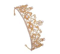 DEARMAMY 1pc Pearl Rhinestone Crown Bridal Headwear Crown for Women Bride Headpieces for Wedding Bridal Headpieces Wedding Rhinestone Tiaras Vintage Queen Wedding Crown The Crown Golden