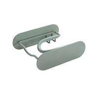 DEARMAMY 1pc Punch Wall Hanging Hair Dryer Rack Compact Bathroom Storage Stand for Hair Tools Easy Installation Space Saving Design Plug Storage Hook Stylish Home Decor Ash Green