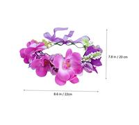 DEARMAMY 1pc Rose Wreath Hair Accessories Para Bridesmaid Flower Woman LED Floral Head Colored Lavender Party Purple