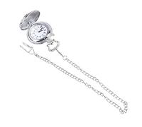 DEARMAMY 1pc Vintage Locomotive Pocket Watch Creative Silver and Co-Workers Unique Design Materials Clothes Decorative
