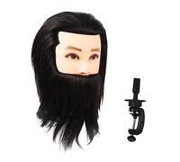 DEARMAMY 1Set Hair Practicing with Real Human Hair Medium-sized Mannequin for Barber Training Hairdressing Practice Tool for Cosmetology and Salon Use