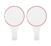 DEARMAMY 2-Pack Mini Dry Erase Paddles - Handheld Whiteboard Answer Paddles with Comfortable Foam Handles, Portable Small Lapboards for Classroom Voting, Quizzes, Auctions & Judging
