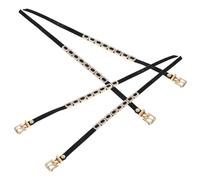 DEARMAMY 2 Pairs Elegant Adjustable Rhinestone Shoe Straps for High Heels in Black Pu Material Comfortable Wear Detachable Ankle Strap for Women’s Shoes for DIY Your or Occasion