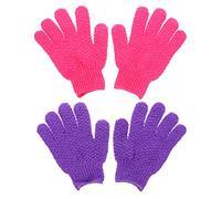 DEARMAMY 2 Pairs Exfoliating Bath Gloves for Dead Skin Removal Comfortable Scrubbing Gloves for Men Women Durable Shower Scrubbers for Skin Refreshing and Circulation Boosting