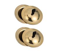 DEARMAMY 2 Pairs Golden Copper Finger Cymbals for Kids, Practical and Convenient Musical Instrument, Small Rhythm Makers for Children's Dance and Entertainment Random Color