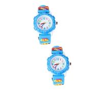 DEARMAMY 2 Pcs Cartoon 3D Underwater World Wristwatch for Boys/Girls Wrist Watch Ocean Animals Fashion Kids