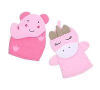 DEARMAMY 2 Pcs Cartoon Children's Shower Gloves Skin Exfoliating Mittens Bath Washcloths Body Scrubbing Mittens Elephant and Unicorn Design