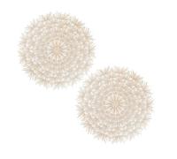 DEARMAMY 2 Pcs Hollow Out Dandelion Shape Table Mats with Gold Foil, Flower Shaped Dining Bowl Placemats for Home Kitchen, Decorative Cup Mats for Dining Table Use