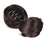 DEARMAMY 2 Pcs Meatball Hair Circle Shaped Bun Hair Color Rounded Space Buns Claw Extension Circle Ponytail Holders Ponytail Faux Extensions Accessories Woman Brown High Temperature Wire