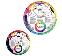 DEARMAMY 2 Pcs Nail Art Creative Makeup Blending Guide Dual Sided Rotation Chart for Color Mixing for Artists Amateurs Display