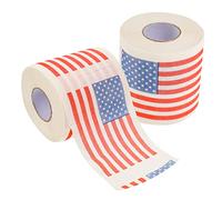 DEARMAMY 2 Rolls American Flag Toilet Paper Decorative Bathroom Tissue with Printing Soft Comfortable Ply Design for Novelty and Party Use Each