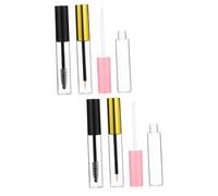 DEARMAMY 2 Sets Lip Gloss Eyeliner False Tube Mascara Clear Lip Gloss Mascara Tubes Balm Eye Liner Waterproof Mascara Cosmetic Containers with Lids Empty Eyeliner Tube Abs