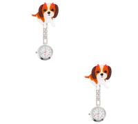 DEARMAMY 2 Sets Little Dog Chain Watch Doctor Pocket Watch for Nursing Exam Use