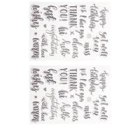 DEARMAMY 2 Sets Silicone Alphabet Stamps DIY Scrapbooking Decorative Book Stamps for Card Making and Craft Embellishments Silicone for Holiday and Festival Projects