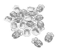 DEARMAMY 20 Pcs Vintage Egyptian Sacred Beetle Pendants with Crystal Inlays Antique Silver Insect Charms for DIY Jewelry Making Craft Supplies for Necklaces and Bracelets Symbol of Luck and