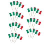 DEARMAMY 200Pcs Delicate Paper Toothpick Flags Italian Country Flag Cupcake Toppers Party Supply Decorative Picks for Cake and Food Celebration