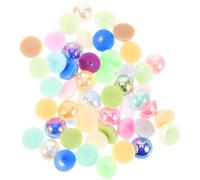 DEARMAMY 200pcs Resin Flatback Half Round Pearls Nail Art Beads for DIY Nail Decoration Compact Lightweight for Birthday Christmas Halloween