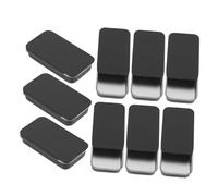 DEARMAMY 20pcs Box Tinplate Push-pull Box Balm Lid Pantry Boxes Bead Storage Containers Tray Bin Vacuum Utility Tins Mini Platter Tote Cutlery Packaging Condiment Clear Unit Tin Case Black