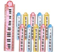 DEARMAMY 20pcs Foldable 30cm ’s Piano Pattern Rulers School Straight Portable Ruler Multifunctional Student Measuring Tool for Classroom and Daily Use Random Color