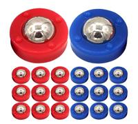 DEARMAMY 20pcs Mini Shuffleboard Puck Set with Blue and Red Tabletop Shuffleboard Rollers Replacement Parts for Indoor Curling Game Accessories