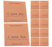 DEARMAMY 20Pcs Morse Code Learning Flash Cards I Love You Alphabet Decoder Anniversary Romantic Greeting Card for Husband Wife Wedding Celebration