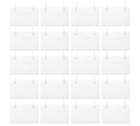 DEARMAMY 20pcs Plastic Label Holder Clips with Double Snap Lock for Retail Shelf and Basket Price Tags, 80x57mm with 80x40mm Paper Insert, Suitable for Store and Pantry Organization