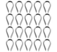 DEARMAMY 20pcs Stainless Steel Thimble Rigging Cable Grommet Heavy Duty Cable Thimble Fix and Protect Wire Silver for Industrial Use