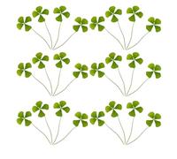 DEARMAMY 24Pcs Irish Four Leaf Clover Dried Pressed Flowers 15-20Mm Green Embossed Leaves for DIY Crafts Candle Soap Making Bookmark Decor