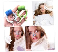DEARMAMY 24pcs Professional Nose Bleed Stopper Clips Portable Nasal Pinchers for Epistaxis Care Blue and Green Breathable Design, Convenient Nose Stop Clip Set for Nasal Support and