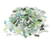 DEARMAMY 250g Irregular Green Mosaic Tiles Set, Decorative Small Flat Tiles for Craft Projects and Home Decoration Supplies