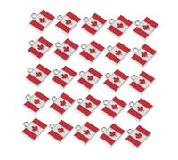 DEARMAMY 25pcs Canadian Flag Alloy Charms Maple Leaf Pendants for DIY Bracelets Keychains Handbag Decorations Travel Souvenirs Canada Day Party Favors
