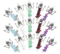 DEARMAMY 25Pcs Mixed Color DIY Angel Charms Necklace Bracelet Pendants Stone Alloy Material Jewelry Accessories for Handmade Craft Projects