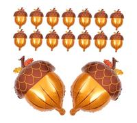 DEARMAMY 25pcs Thanksgiving Pine Cone Aluminum Foil Balloons Autumn Fall Party Decorations Glossy Lightweight Balloon for Holiday Indoor Outdoor Use Easy Inflate Thanksgiving Day Decor