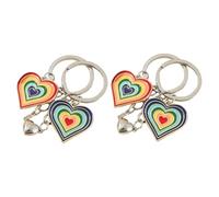 DEARMAMY 2pairs Couple Heart Keychain Magnetic Design Charm Keyrings for Girlfriend and Boyfriend Stylish Key Accessories for Daily Use and Special Occasions