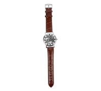 DEARMAMY 2pcs 036 Men's Fashion Wrist Watch 036 Round Hollow-Out Dial Manual Mechanical Movement Pu Band