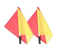 DEARMAMY 2pcs 35x35cm Marine Signal Commanding Flags Set Red Yellow Pvc Pole Handheld Sports Safety Signal Flags for Training and Performance