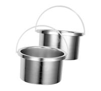 DEARMAMY 2pcs 500ml Aluminum Wax Melting Pot Replacement Inner Wax Warmer Liner for Hair Removal Professional Waxing Kit Salon Use