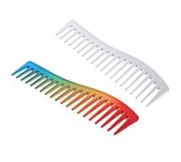 DEARMAMY 2pcs Abs Hair Comb Curved Detangling Travel Comb for Men Beard and Hair Fits Palm Sturdy Not Easy to Fade and Barber Use