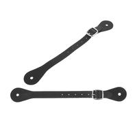 DEARMAMY 2pcs Adjustable Black Pu Leather Spur Straps for Equestrian Boots Western Cowboy Boot Blousers Strap Outdoor Riding Supplies