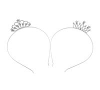 DEARMAMY 2pcs Adjustable Rhinestone Crown Headband for Lightweight Alloy Princess Tiara with Star Sparkling Crystal Hair Accessories for Little Parties Performances and gifts for for for for for for