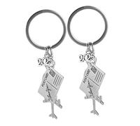 DEARMAMY 2pcs Airplane Keychain Set Globe and Postcard Charms Graduation Travel Enthusiasts and Tour Guides Accessory
