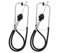 DEARMAMY 2pcs Auto Engine Stethoscope Automotive Mechanic Diagnostic Tool for Motorcycles, Black Stainless Steel Rubber, Mechanical Sound Detection for Motorcycle Inspections