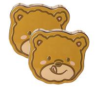 DEARMAMY 2pcs Bear Shape Tinplate Candy Jar Cute Cookie Storage Box with Classic Bear Design Multi-functional Empty Cookie Tin for Sweets Chocolates Small Holiday Container